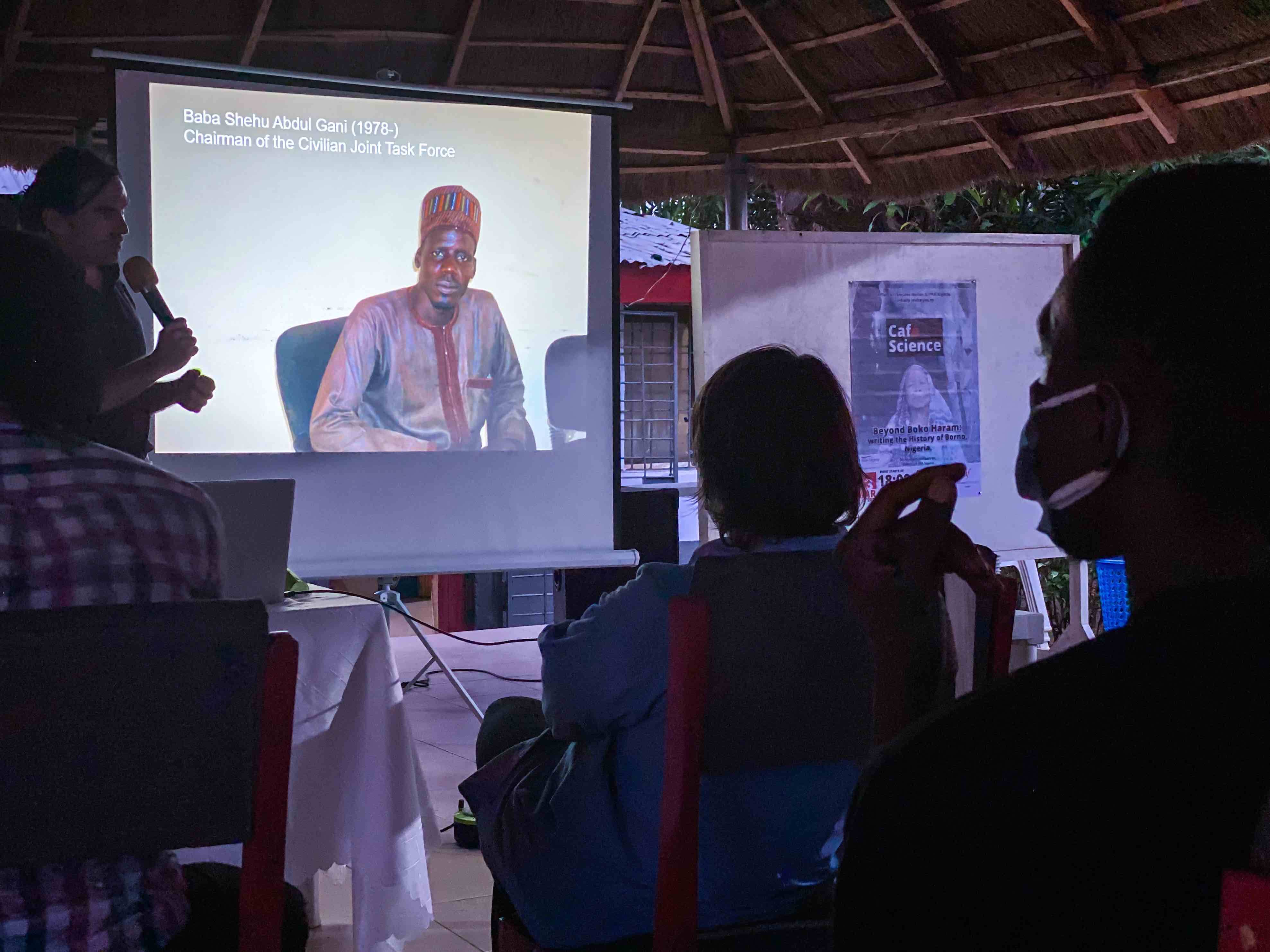 Picture of audience, with the presentation of Baba Shehu Abdul Ghani, chairman of the civilian joint task force