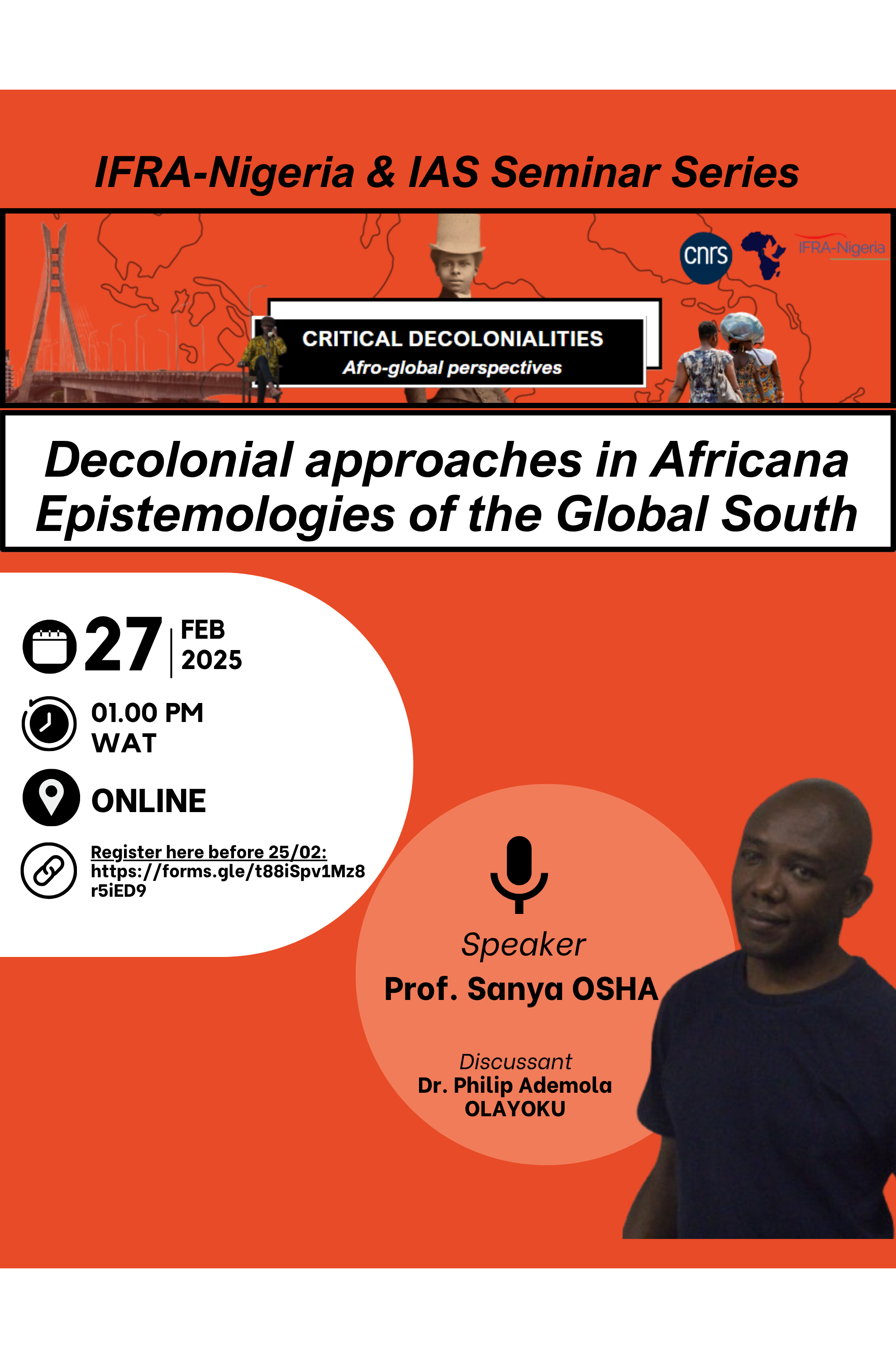 IFRA & IAS Seminar - Critical Decolonialities - Sanya Osha