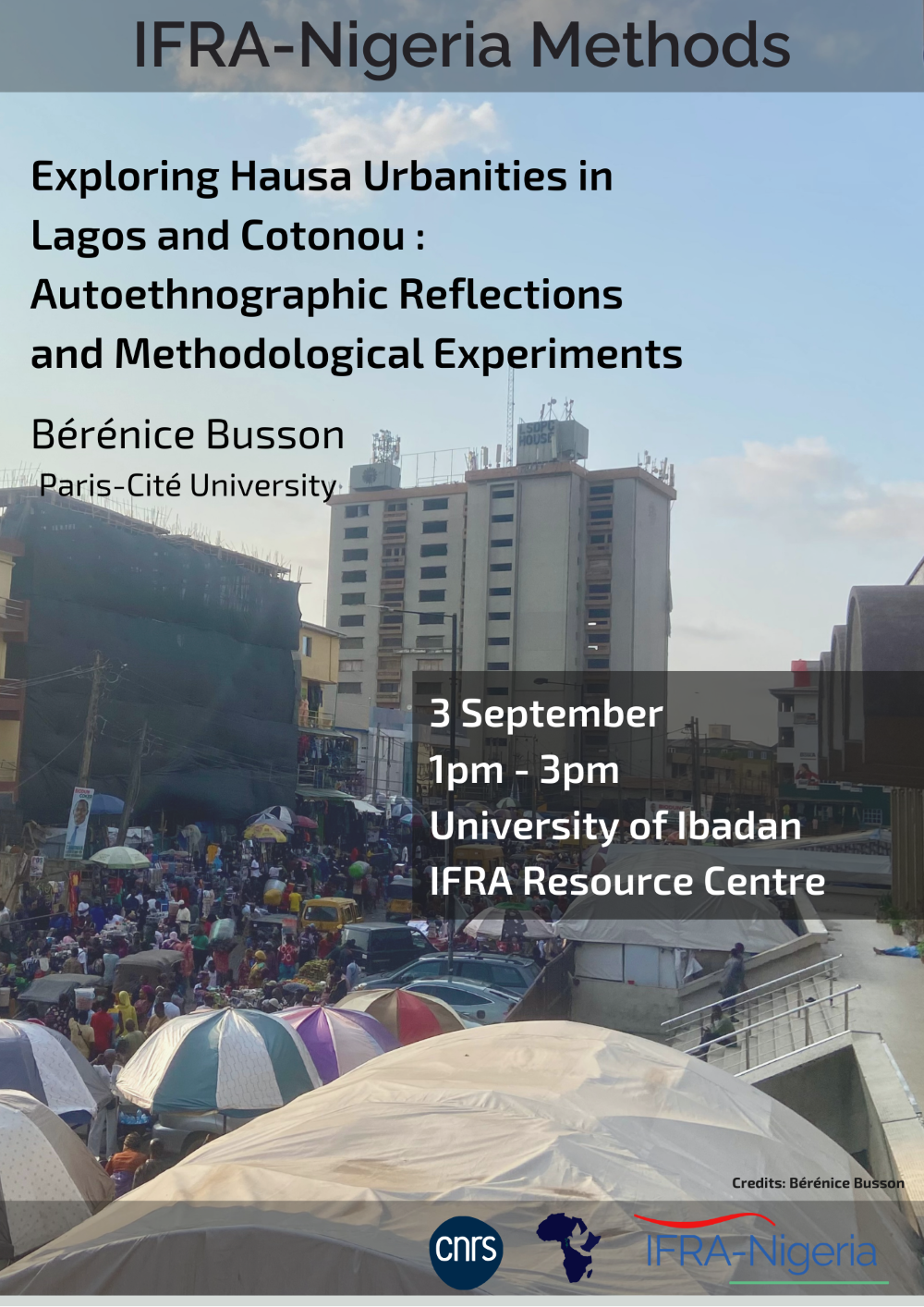 Methodological Seminar "Exploring Hausa Urbanities in Lagos and Cotonou : Autoethnographic Reflections and Methodological Experiments"