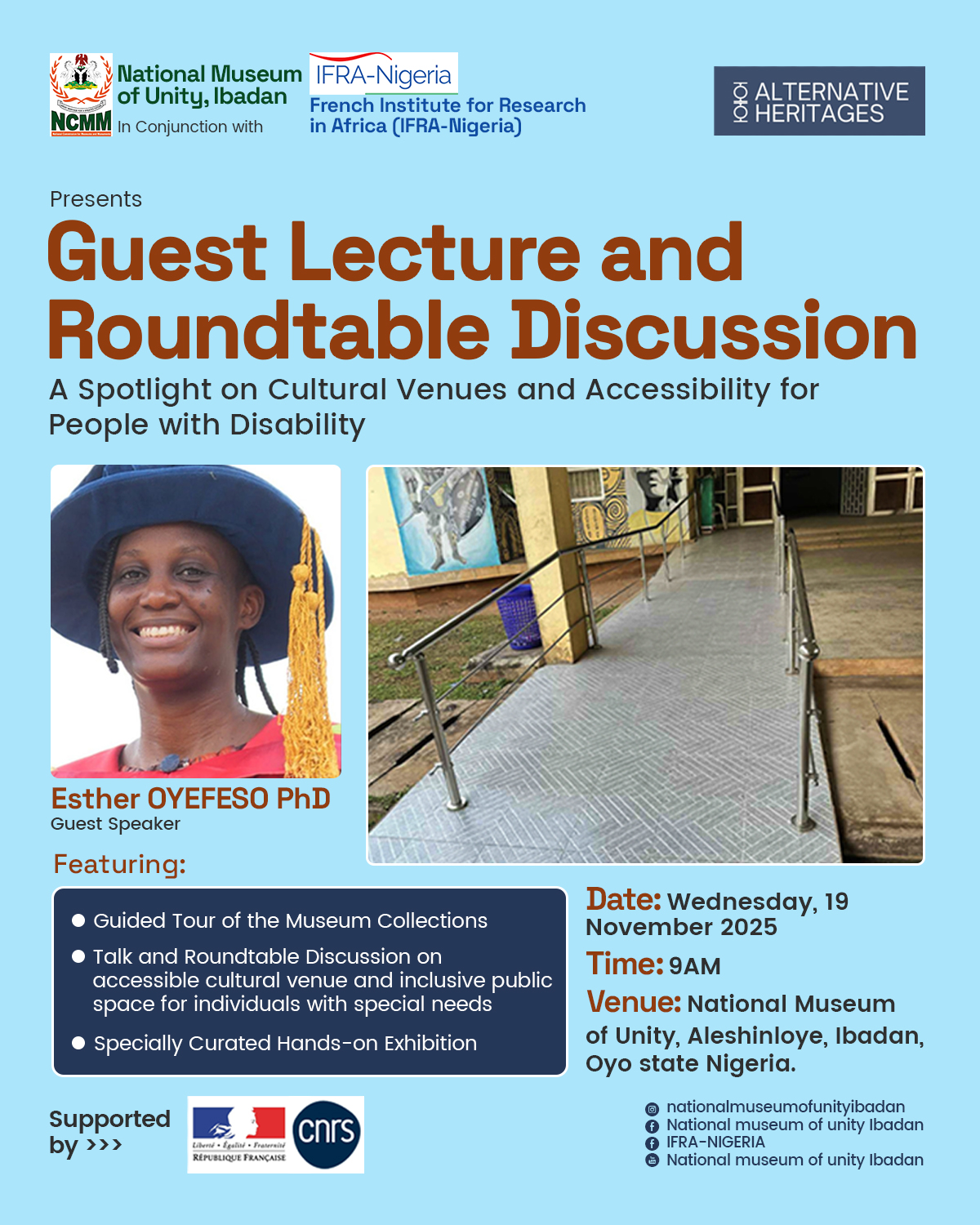 Guest Lecture and Roundtable Discussion "A spotlight on cultural venues and accessibility for people with disability"